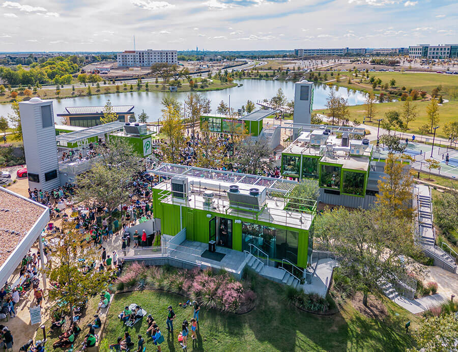 Aerial photo of The Pitch, a new development by Karlin real estate